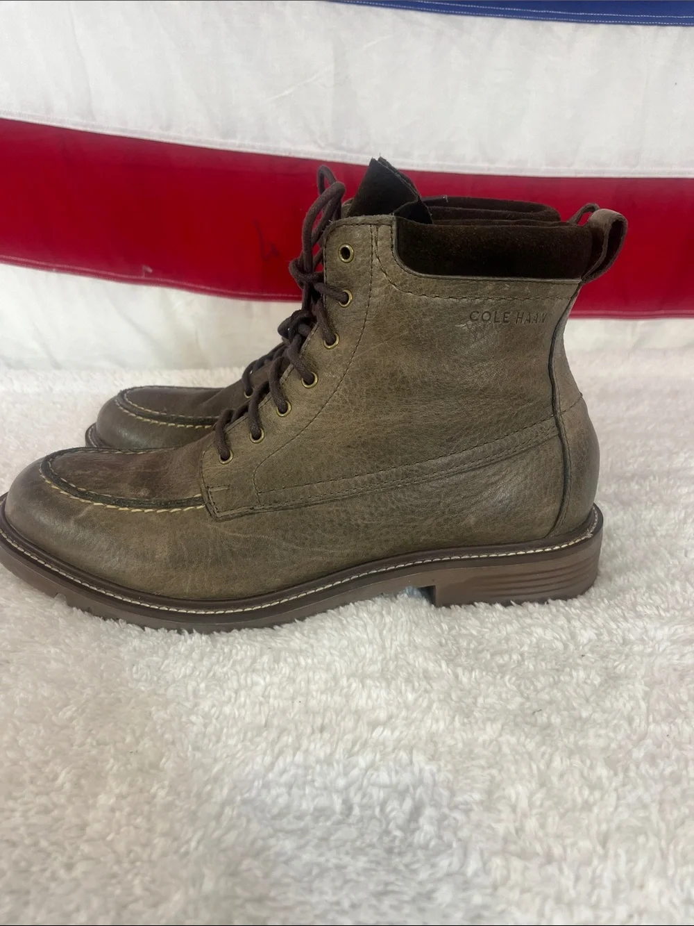 Cole Haan Men's Olive/Tan Leather Chukka Lace-Up Boots